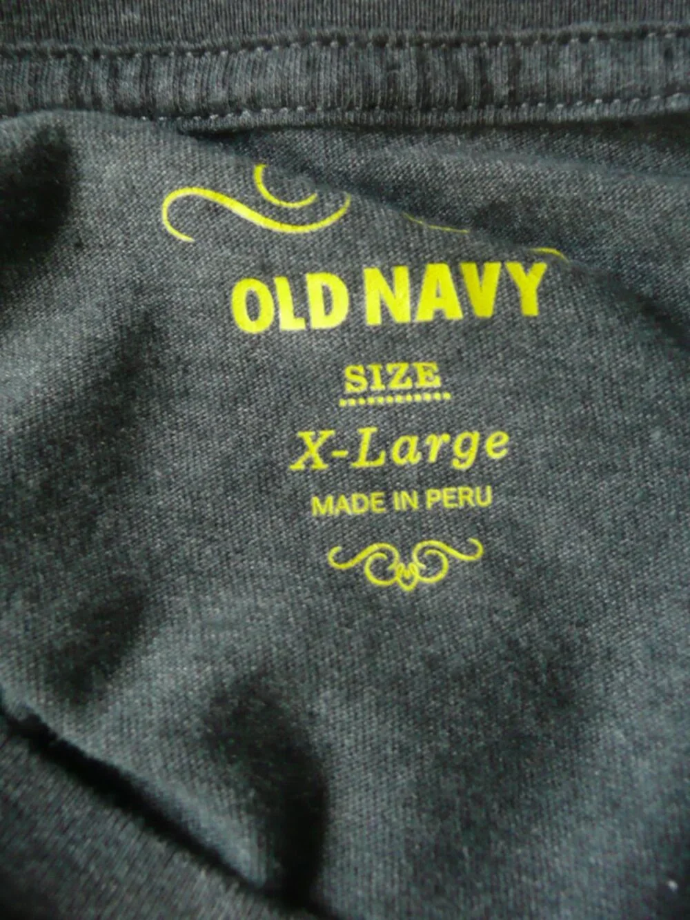 Old Navy Girls Embroidered Yellow Peace Sign on a Gray Graphic Tshirt size XL